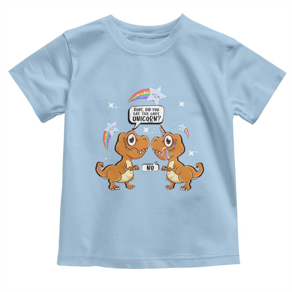 Funny Dinosaur Eat The Last Unicorn Toddler T Shirt