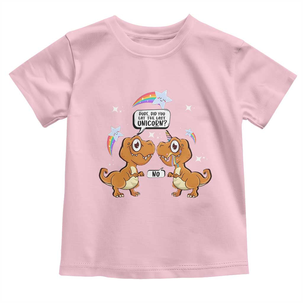 Funny Dinosaur Eat The Last Unicorn Toddler T Shirt