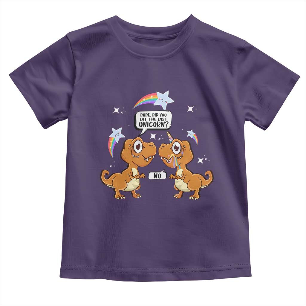 Funny Dinosaur Eat The Last Unicorn Toddler T Shirt