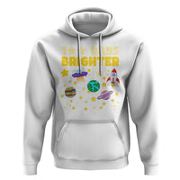 100th Day Of School Hoodie 100 Days Brighter Stars Rocket Outer Space - Wonder Print Shop