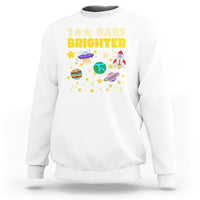 100th Day Of School Sweatshirt 100 Days Brighter Stars Rocket Outer Space - Wonder Print Shop