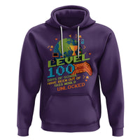 100th Day Of School Hoodie Level 100 Days Have Been Out Of This World Unlocked Gamer Outer Space - Wonder Print Shop