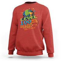 100th Day Of School Sweatshirt Level 100 Days Have Been Out Of This World Unlocked Gamer Outer Space - Wonder Print Shop