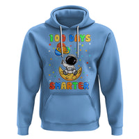 100th Day Of School Hoodie 100 Days Smarter Funny Astronaut Space Balloon - Wonder Print Shop