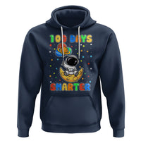 100th Day Of School Hoodie 100 Days Smarter Funny Astronaut Space Balloon - Wonder Print Shop