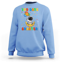 100th Day Of School Sweatshirt 100 Days Smarter Funny Astronaut Space Balloon - Wonder Print Shop