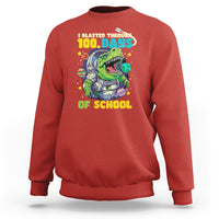 100th Day Of School Sweatshirt I Blasted Through 100 Days Dinosaur Astronaut - Wonder Print Shop