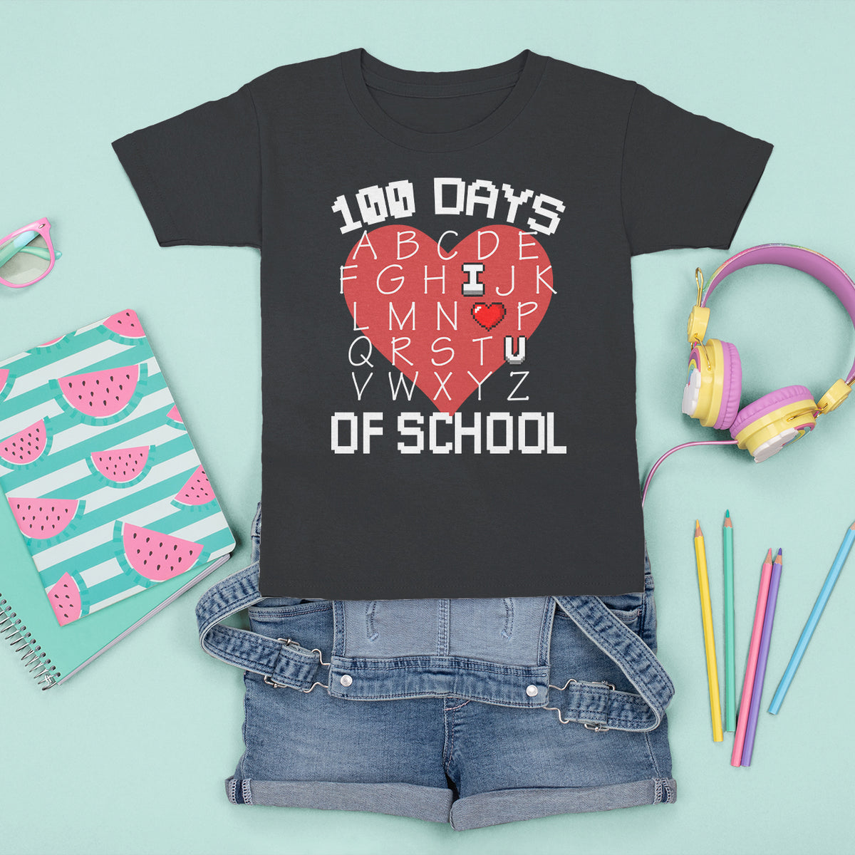 100 Days Of School Alphabet Love T Shirt For Kid - Wonder Print Shop