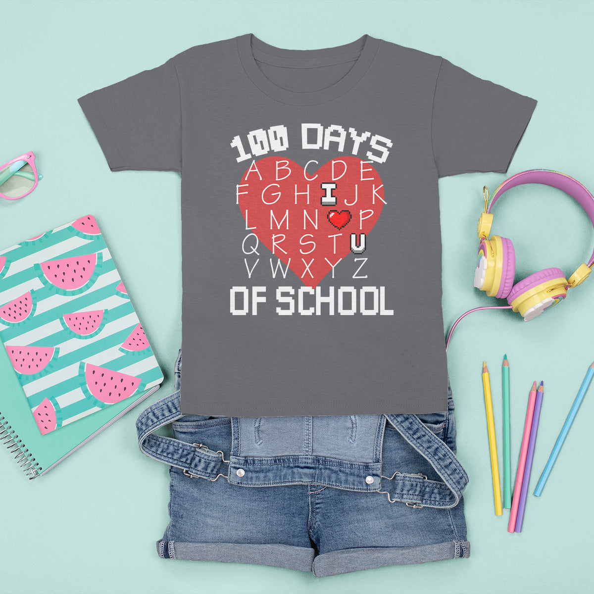100 Days Of School Alphabet Love T Shirt For Kid - Wonder Print Shop