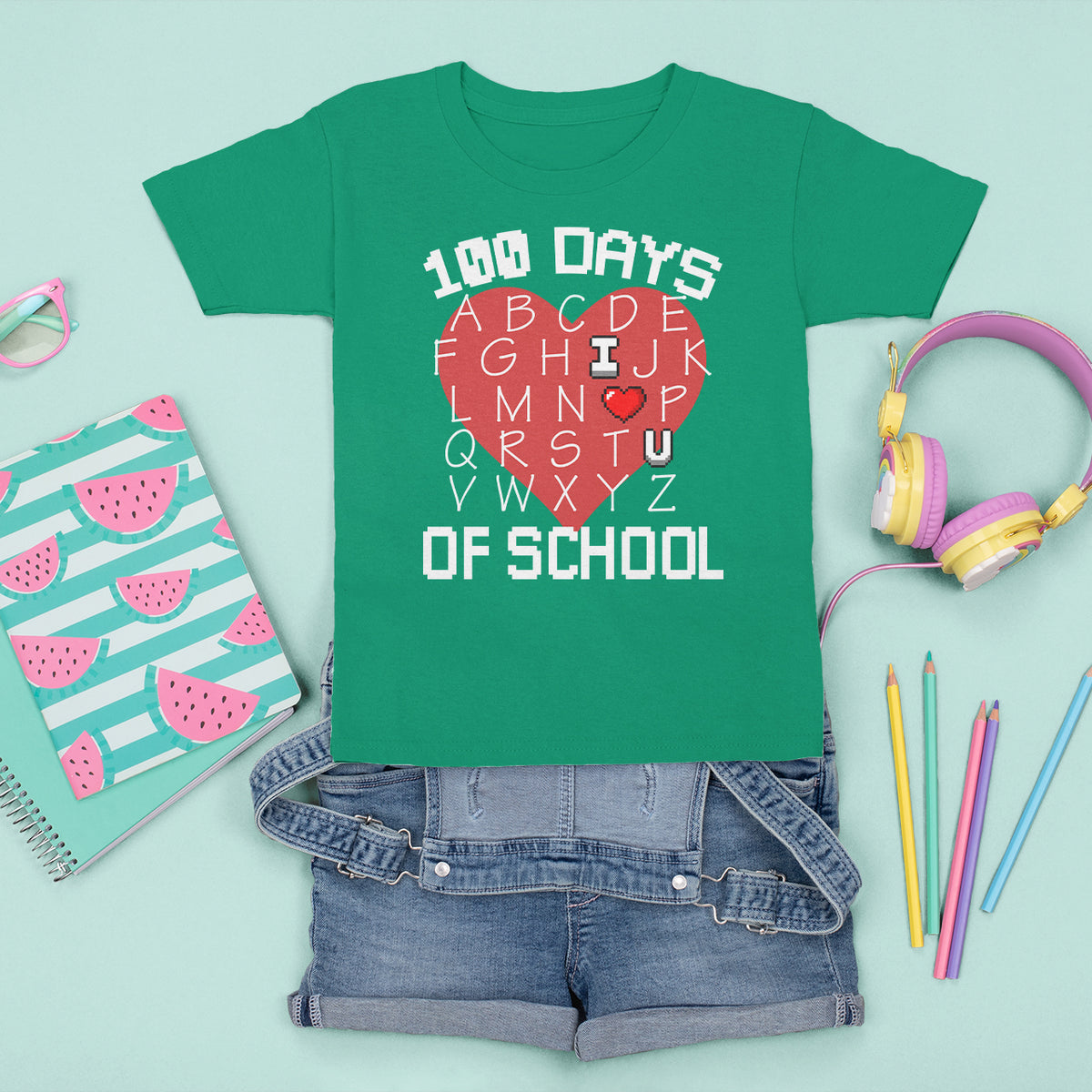 100 Days Of School Alphabet Love T Shirt For Kid - Wonder Print Shop