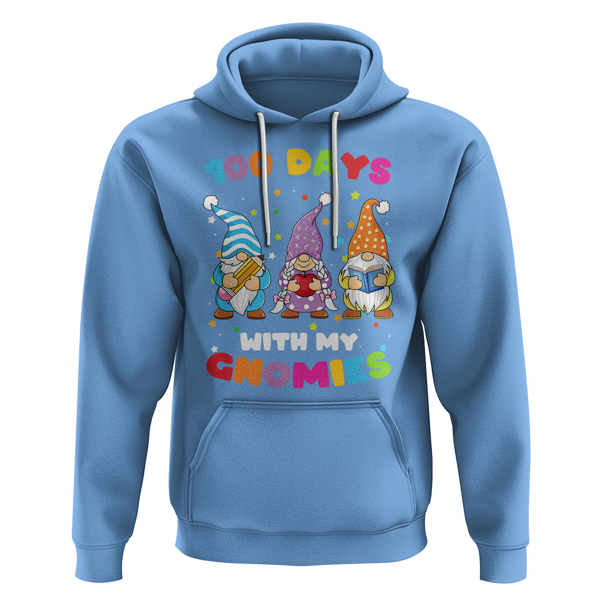 100th Day Of School Hoodie 100 Days With My Gnomies Smarter - Wonder Print Shop