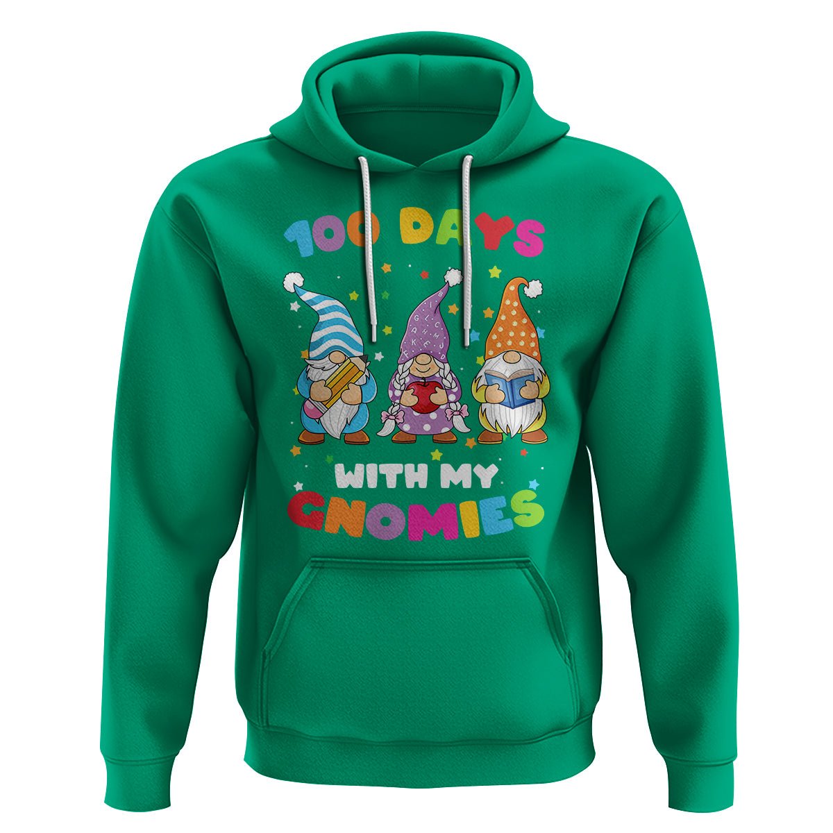 100th Day Of School Hoodie 100 Days With My Gnomies Smarter - Wonder Print Shop