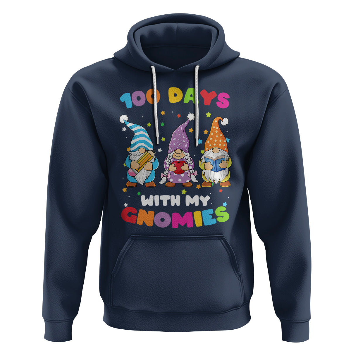 100th Day Of School Hoodie 100 Days With My Gnomies Smarter - Wonder Print Shop