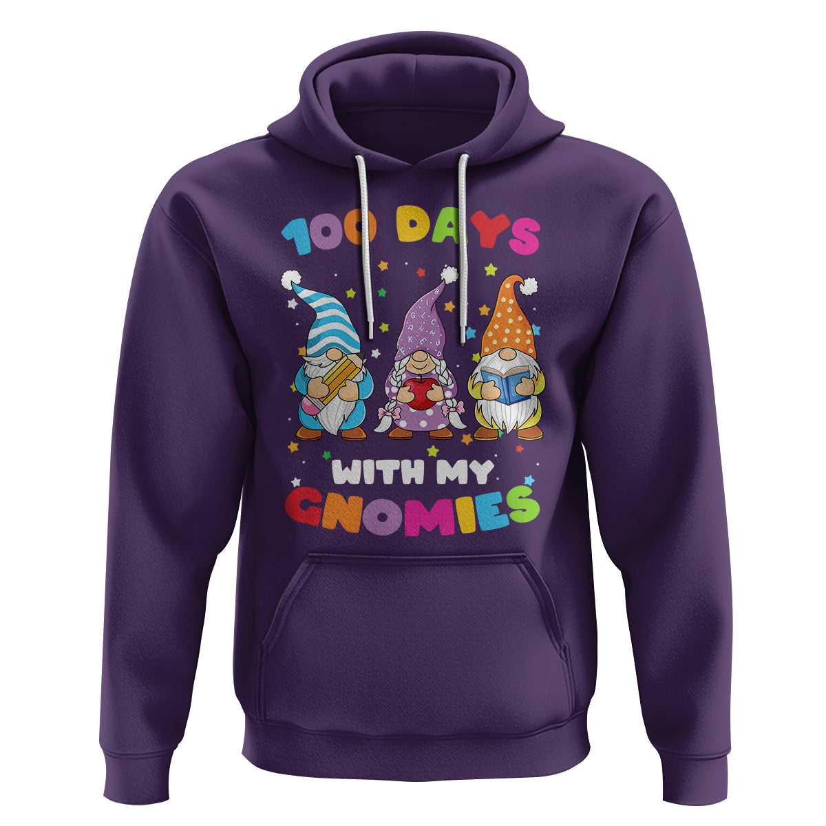 100th Day Of School Hoodie 100 Days With My Gnomies Smarter - Wonder Print Shop