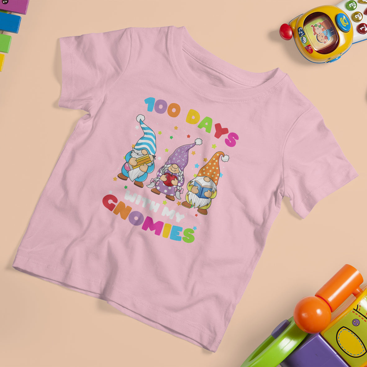 100th Day Of School T Shirt For Kid 100 Days With My Gnomies Smarter - Wonder Print Shop
