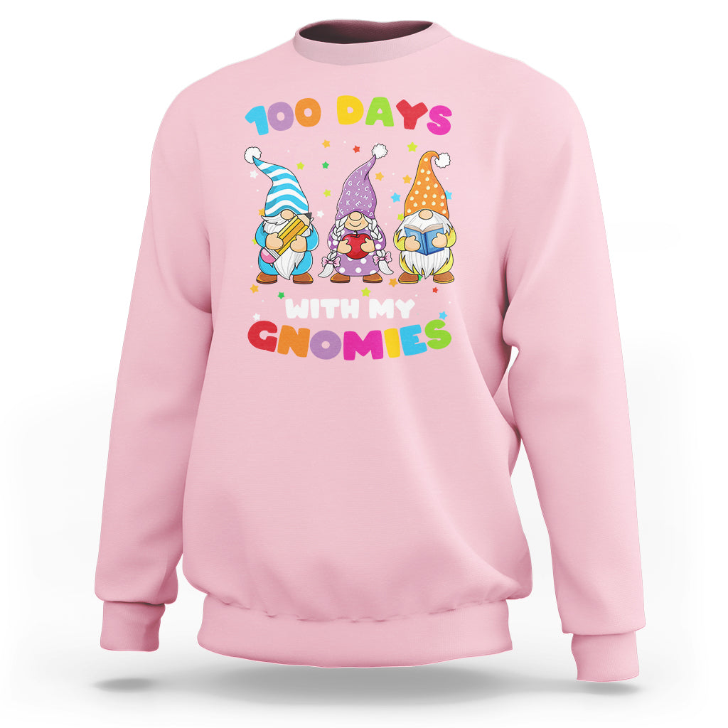 100th Day Of School Sweatshirt 100 Days With My Gnomies Smarter - Wonder Print Shop