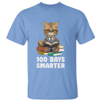 100th Day Of School T Shirt 100 Days Smarter Funny Kitty Cat Reading Book - Wonder Print Shop