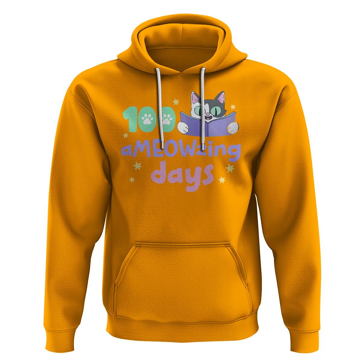 100th Day Of School Hoodie 100 Ameowzing Days Cute Cat Reading Book - Wonder Print Shop