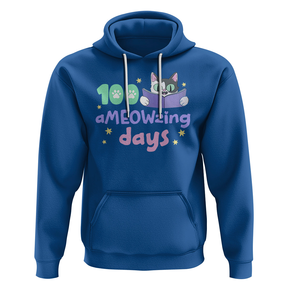 100th Day Of School Hoodie 100 Ameowzing Days Cute Cat Reading Book - Wonder Print Shop