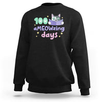 100th Day Of School Sweatshirt 100 Ameowzing Days Cute Cat Reading Book - Wonder Print Shop