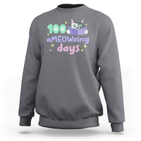 100th Day Of School Sweatshirt 100 Ameowzing Days Cute Cat Reading Book - Wonder Print Shop