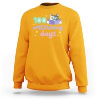 100th Day Of School Sweatshirt 100 Ameowzing Days Cute Cat Reading Book - Wonder Print Shop