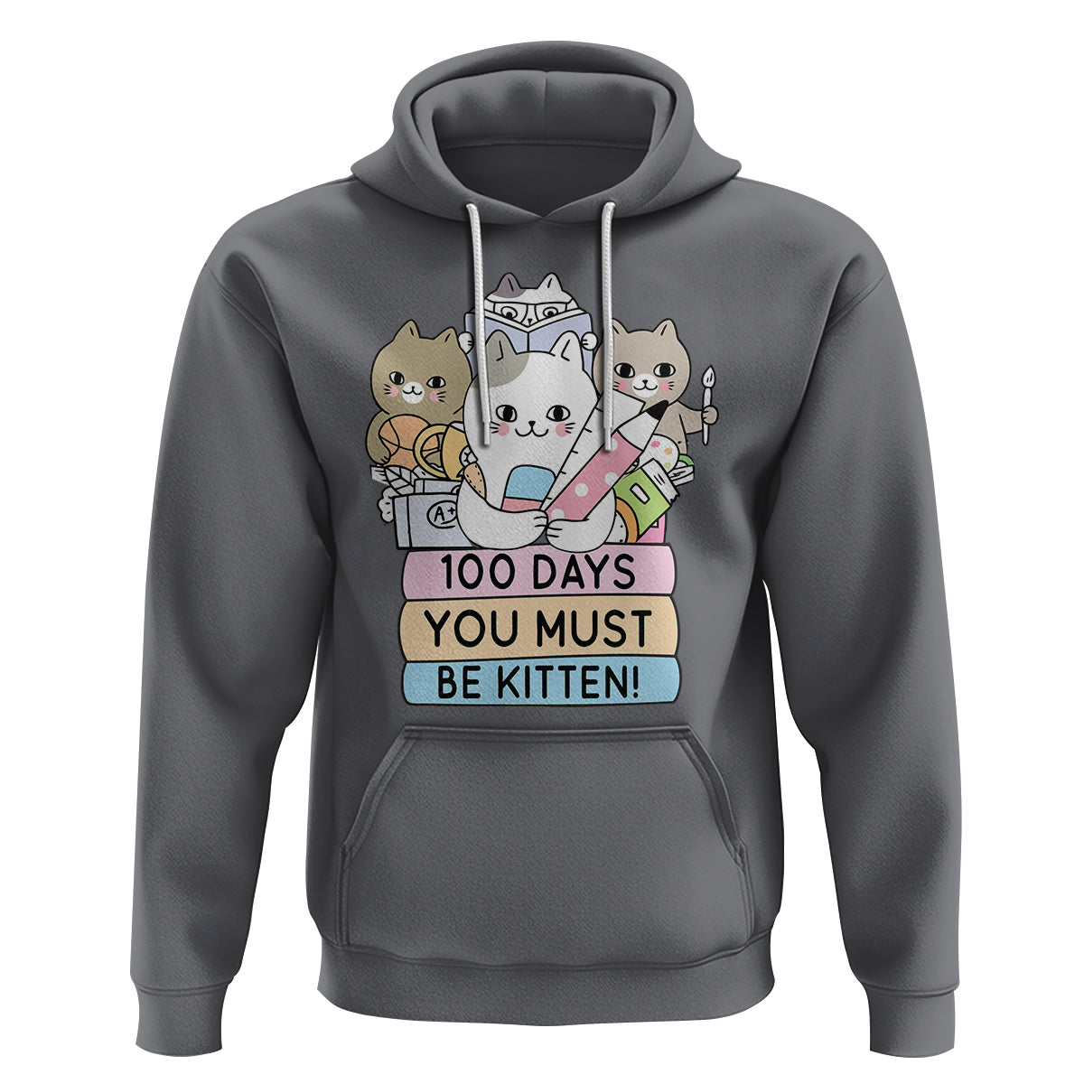 100th Day Of School Hoodie 100 Days You Must Be Kitten Cute Cat - Wonder Print Shop