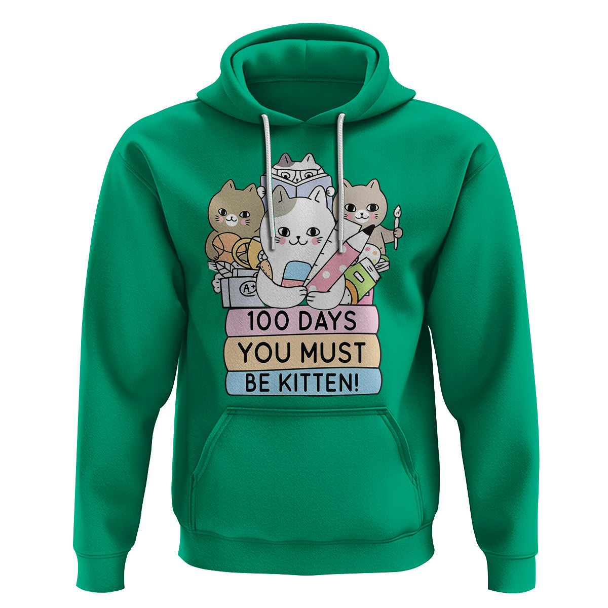 100th Day Of School Hoodie 100 Days You Must Be Kitten Cute Cat - Wonder Print Shop