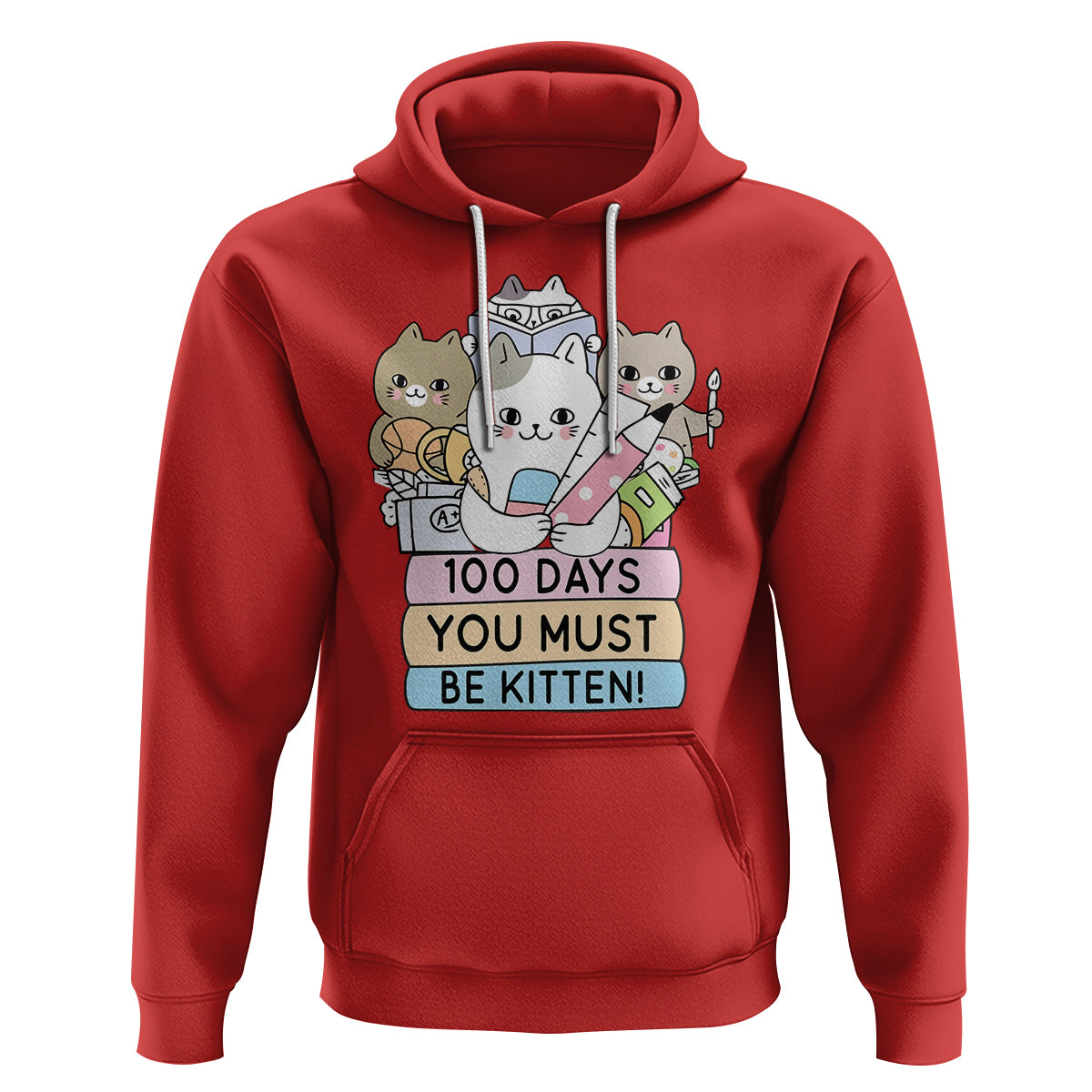 100th Day Of School Hoodie 100 Days You Must Be Kitten Cute Cat - Wonder Print Shop