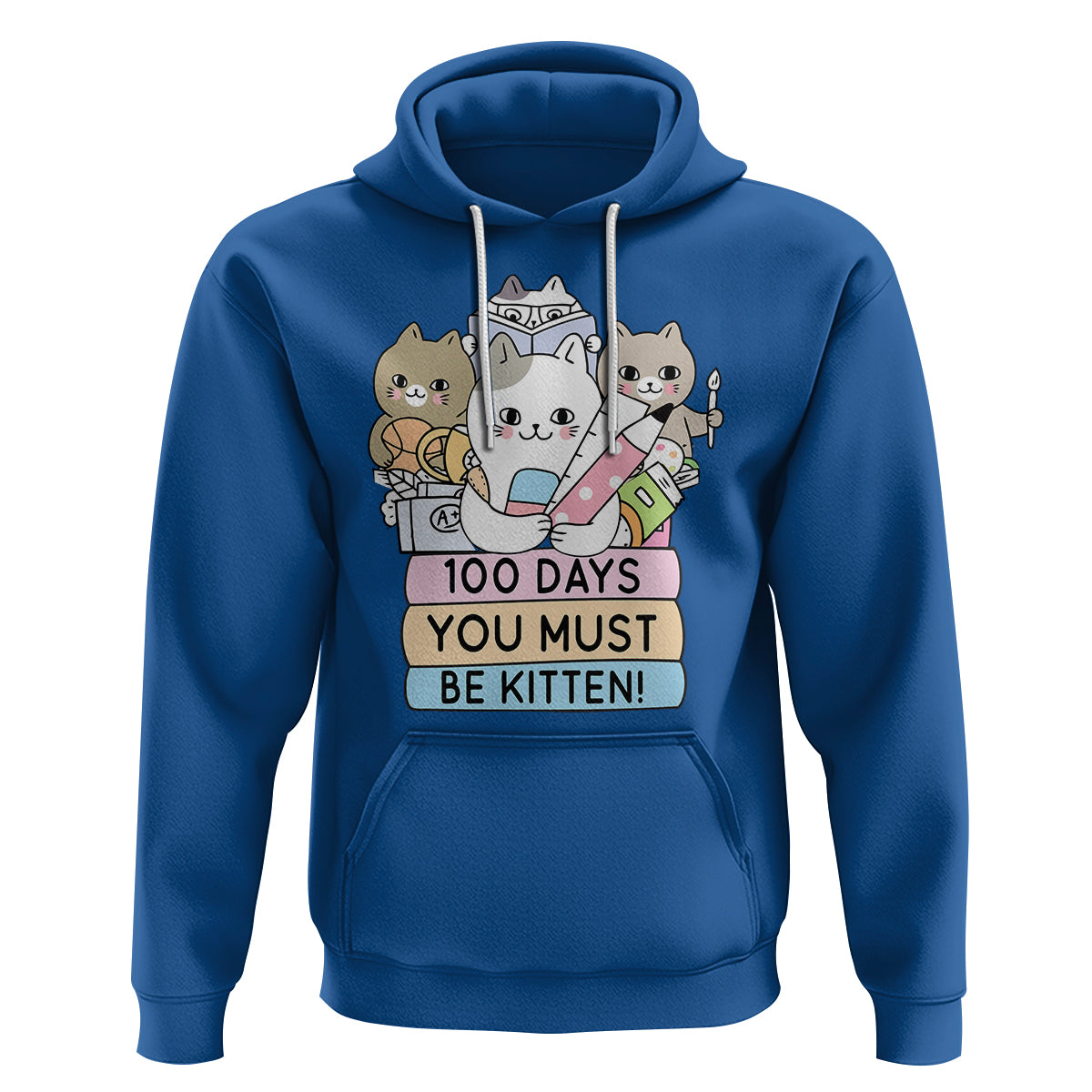 100th Day Of School Hoodie 100 Days You Must Be Kitten Cute Cat - Wonder Print Shop
