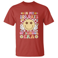 In My 100 Days Of School Era Retro Groovy T Shirt - Wonder Print Shop