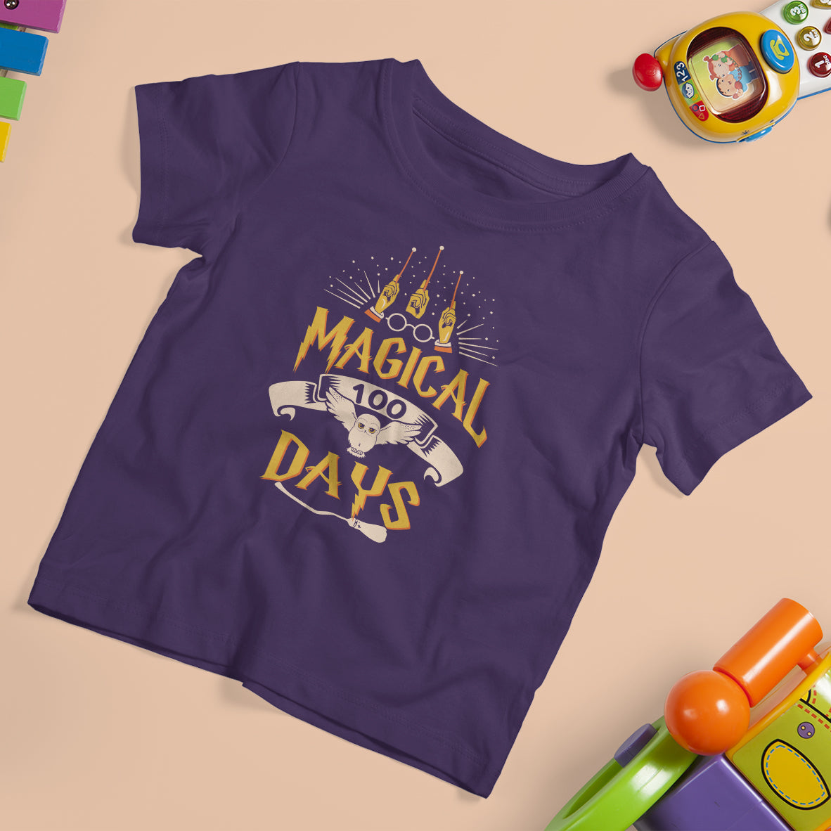 Magical 100 Days Of School Magic Owl T Shirt For Kid - Wonder Print Shop