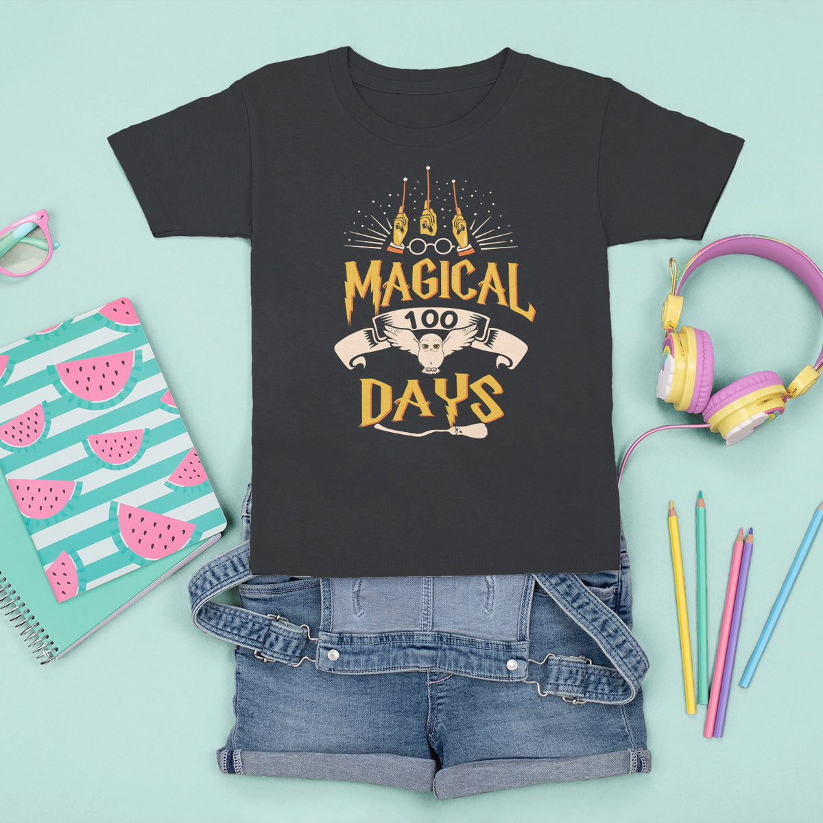 Magical 100 Days Of School Magic Owl T Shirt For Kid - Wonder Print Shop