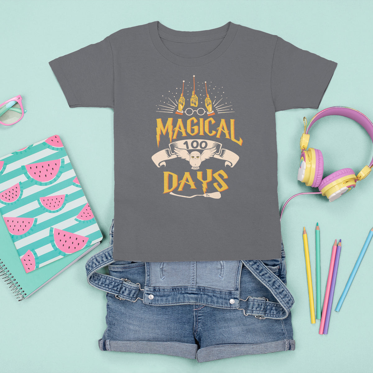 Magical 100 Days Of School Magic Owl T Shirt For Kid - Wonder Print Shop