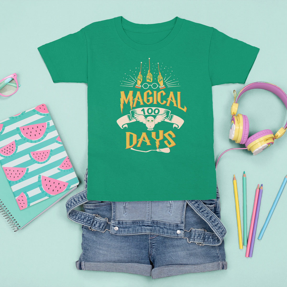Magical 100 Days Of School Magic Owl T Shirt For Kid - Wonder Print Shop