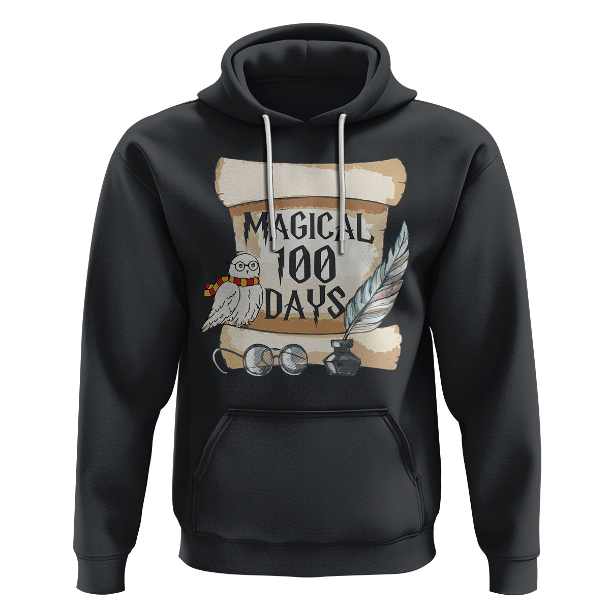 Magical 100 Days Of School Vintage Letter Magic Owl Hoodie - Wonder Print Shop