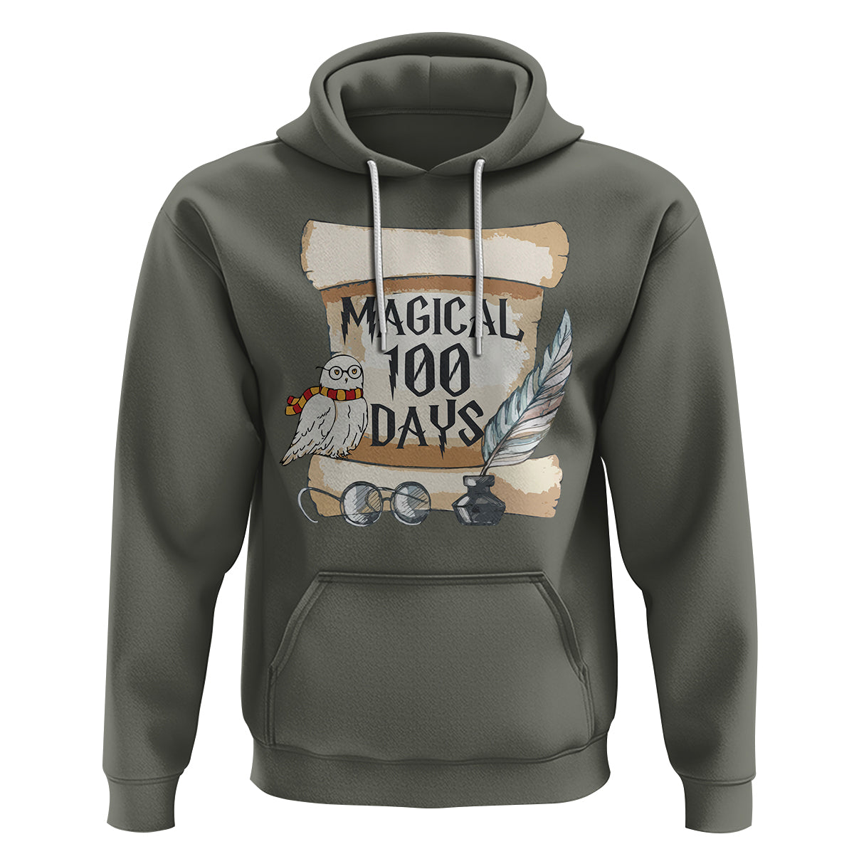 Magical 100 Days Of School Vintage Letter Magic Owl Hoodie - Wonder Print Shop