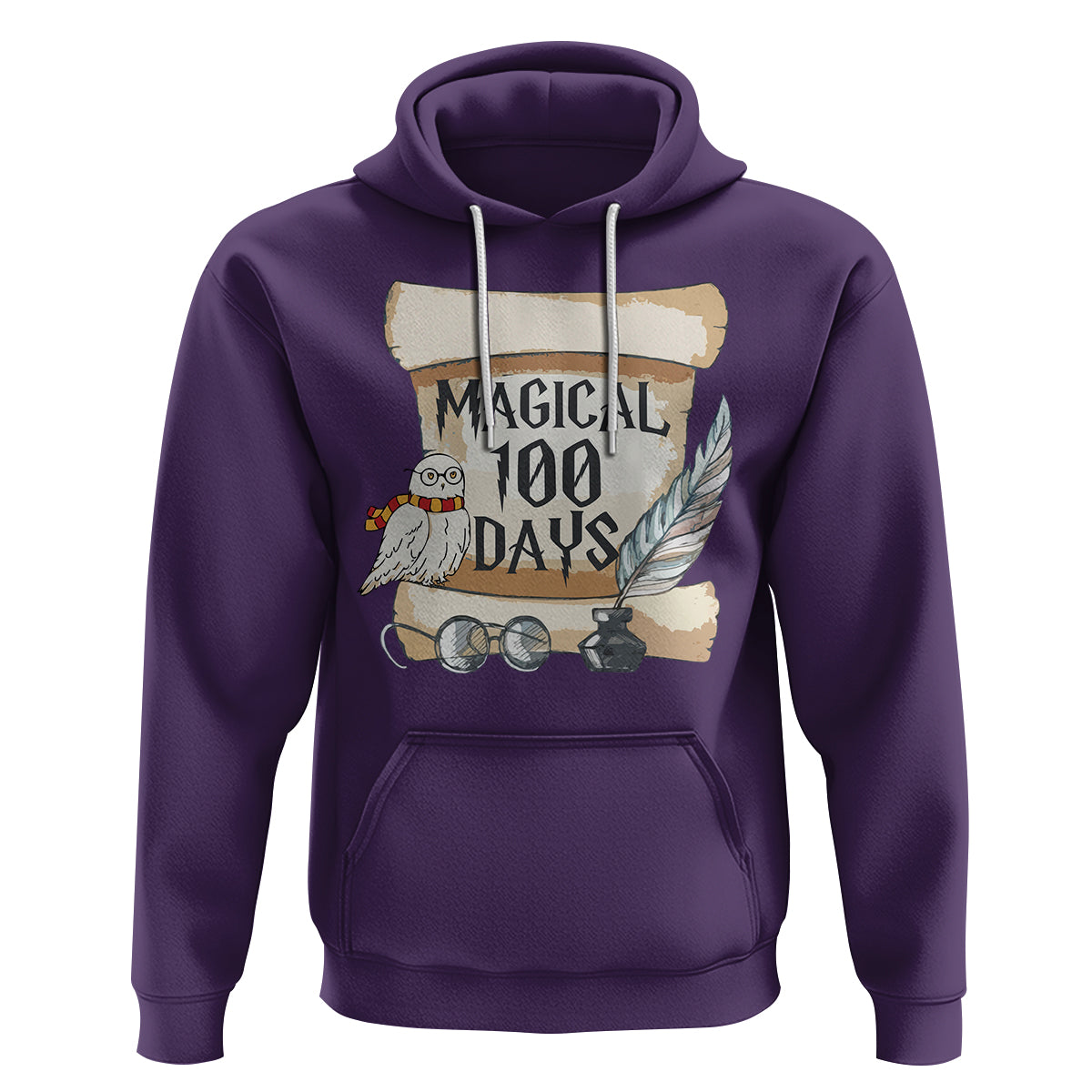 Magical 100 Days Of School Vintage Letter Magic Owl Hoodie - Wonder Print Shop