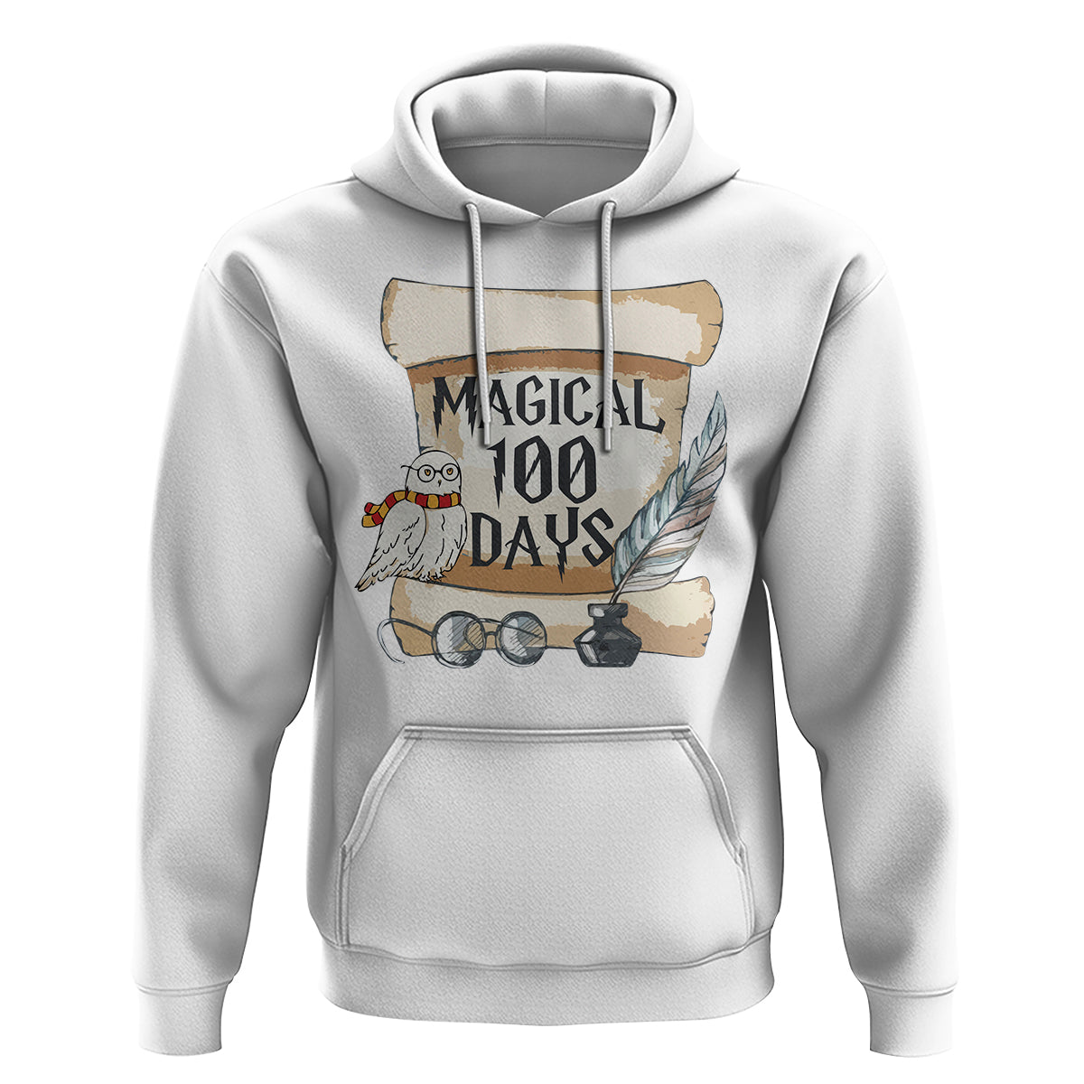 Magical 100 Days Of School Vintage Letter Magic Owl Hoodie - Wonder Print Shop