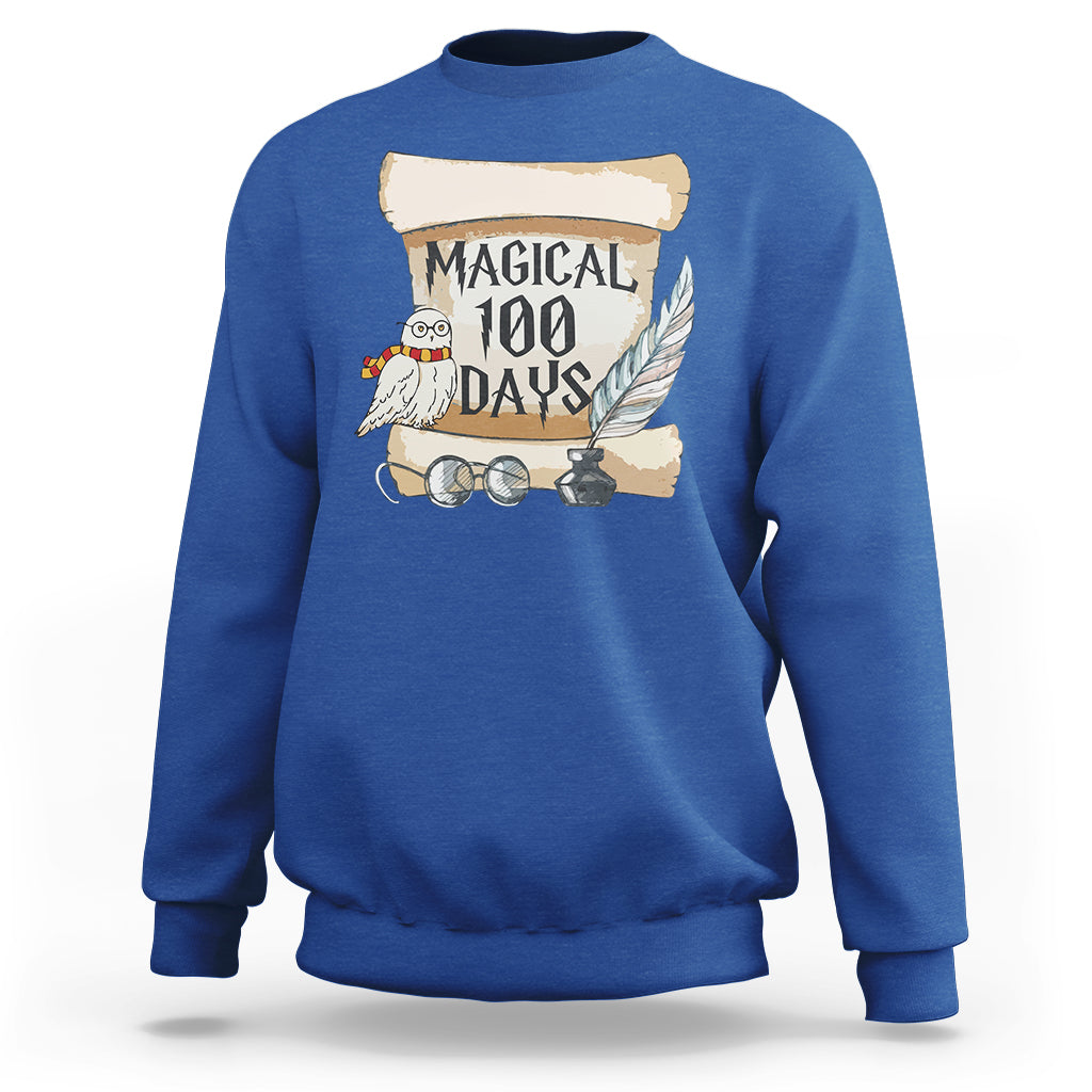 Magical 100 Days Of School Vintage Letter Magic Owl Sweatshirt - Wonder Print Shop
