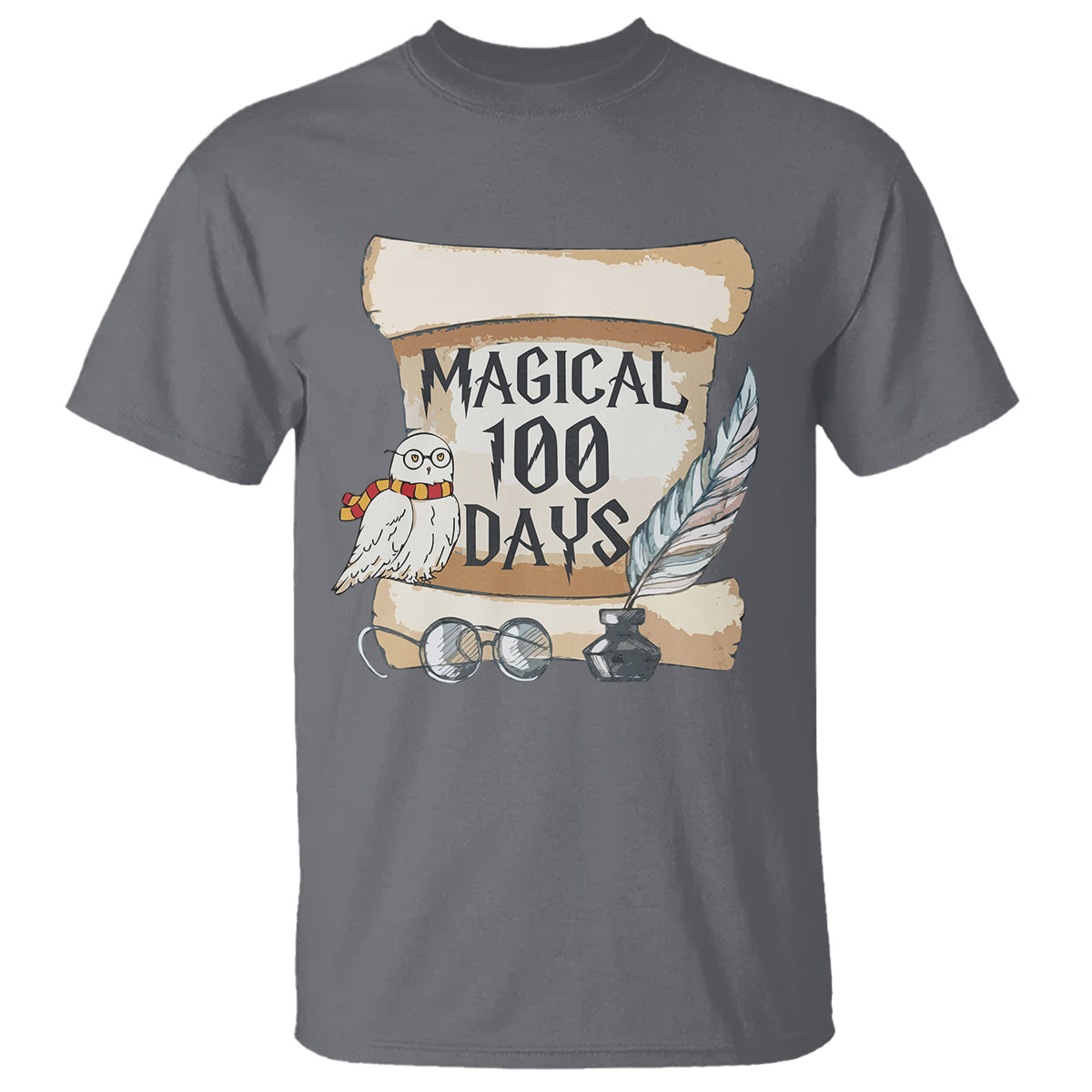 Magical 100 Days Of School Vintage Letter Magic Owl T Shirt - Wonder Print Shop