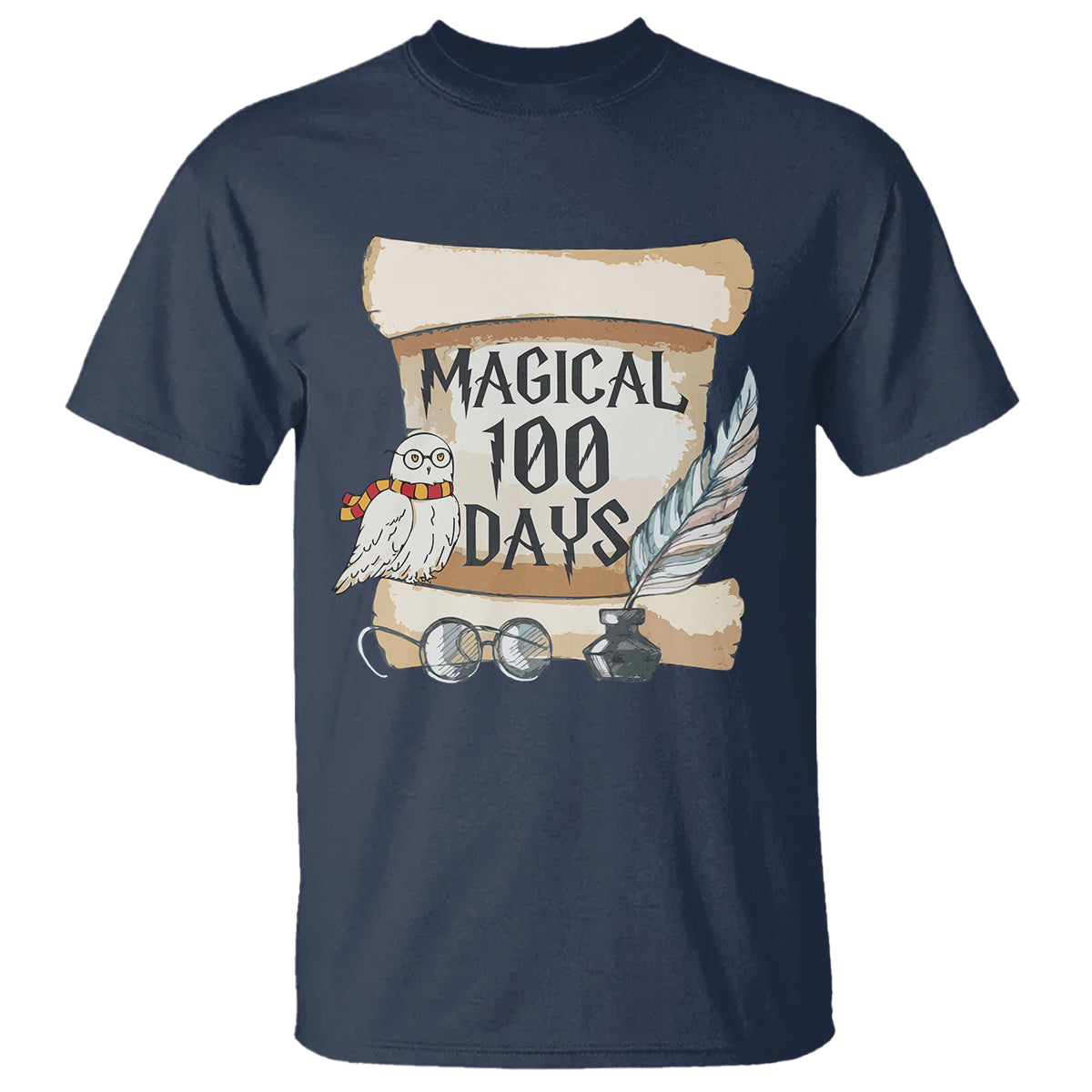 Magical 100 Days Of School Vintage Letter Magic Owl T Shirt - Wonder Print Shop