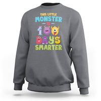 100th Day Of School Sweatshirt This Little Monster is 100 Days Smarter - Wonder Print Shop