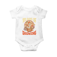 100th Day Of School Teacher Baby Onesie 100 Days Of Growing Retro Groovy Mushroom