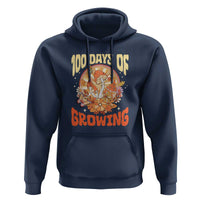 100th Day Of School Teacher Hoodie 100 Days Of Growing Retro Groovy Mushroom