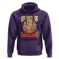 100th Day Of School Teacher Hoodie 100 Days Of Growing Retro Groovy Mushroom
