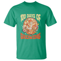 100th Day Of School Teacher T Shirt 100 Days Of Growing Retro Groovy Mushroom