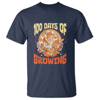 100th Day Of School Teacher T Shirt 100 Days Of Growing Retro Groovy Mushroom