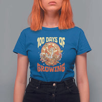 100th Day Of School Teacher T Shirt For Women 100 Days Of Growing Retro Groovy Mushroom