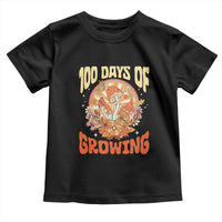 100th Day Of School Teacher Toddler T Shirt 100 Days Of Growing Retro Groovy Mushroom